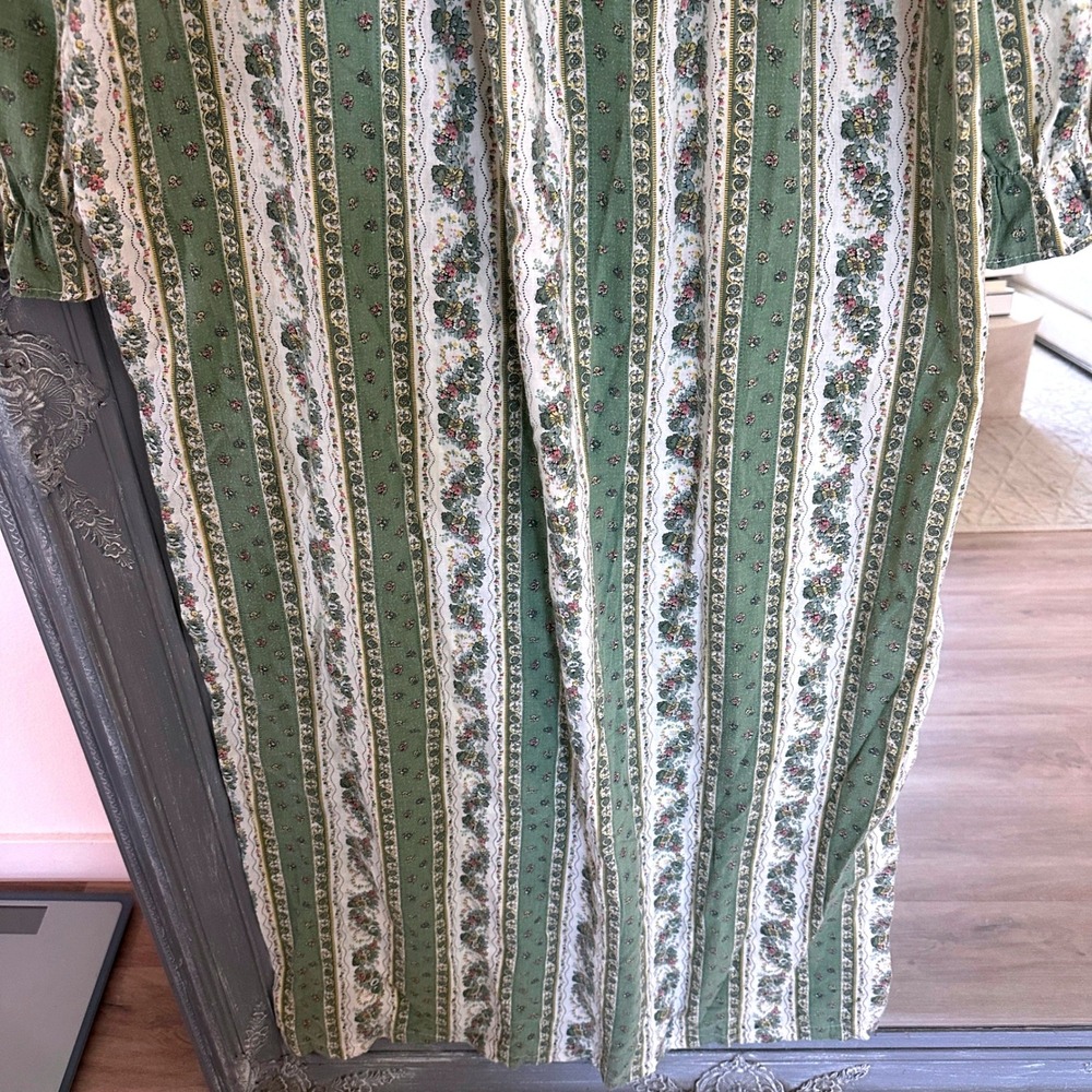 Vintage 70s Lane Bryant Cottagecore Granny Night Gown Country Lace Trim Ruffle L - Picture 3 of 7